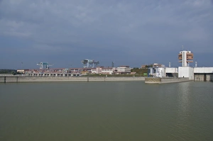 Gabcikovo Locks & canal between Busapest & Bratislava. Political boundry between Hungery Gabcikovo Locks & canal between Busapest & Bratislava. Political boundry between Hungery