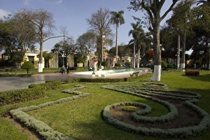 Garden in plaza of Barranco neighborhood, Lima, Peru Garden in plaza of Barranco neighborhood, Lima, Peru