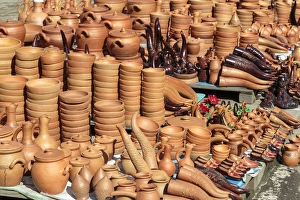 Georgia, Kutaisi. A collection of ceramic goods for sale Georgia, Kutaisi. A collection of ceramic goods for sale