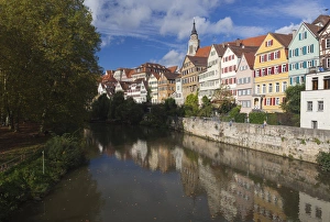 Germany, Baden-Wurttemburg, Tubingen, old town buildings along the Neckar River Germany, Baden-Wurttemburg, Tubingen, old town buildings along the Neckar River
