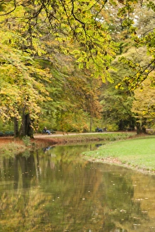 Germany, Bavaria, Munich, Englischer Garten park, fall foliage Germany, Bavaria, Munich, Englischer Garten park, fall foliage