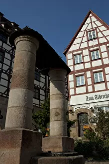 Germany, Bavaria, Nuremberg. Typical half-timbered architecture near historic downtown
