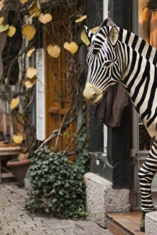 Germany, Hesse, Limburg an der Lahn, zebra statue Germany, Hesse, Limburg an der Lahn, zebra statue