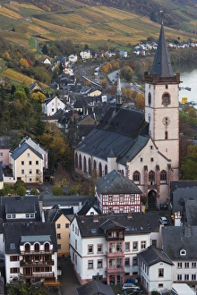 Germany, Hesse, Lorch am Rhein, elevated town view, late afternoon Germany, Hesse, Lorch am Rhein, elevated town view, late afternoon