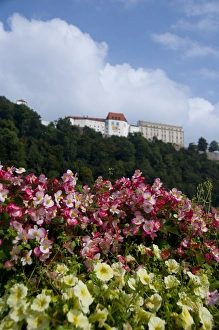 Germany, Passau. Hilltop Veste Oberhaus (aka Upper Fortress), built from 1217 to Germany, Passau. Hilltop Veste Oberhaus (aka Upper Fortress), built from 1217 to