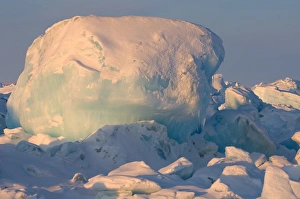 giant ice ball on the frozen Chuckchi Sea during spring whale hunting season, off Point Barrow giant ice ball on the frozen Chuckchi Sea during spring whale hunting season, off Point Barrow