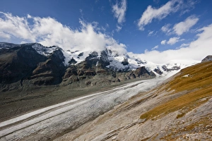glacier Pasterze with Mount Grossglockner (3798m). Pasterze glacier is retreating rapidly glacier Pasterze with Mount Grossglockner (3798m). Pasterze glacier is retreating rapidly