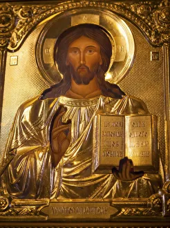 Golden Jesus Icon Basilica Saint Michael Monastery Cathedral Kiev Ukraine Golden Jesus Icon Basilica Saint Michael Monastery Cathedral Kiev Ukraine