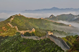 The Great Wall of China Foggy Morning Jinshanling, China The Great Wall of China Foggy Morning Jinshanling, China