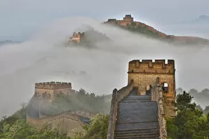 Images Dated 11th May 2014: The Great Wall of China Foggy Morning Jinshanling, China