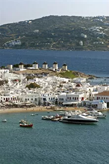 Images Dated 28th May 2011: Greece, Mykonos, Chora. The inner harbor of Mykonos