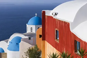 Jim Nilsen Gallery: Greece, Santorini, Oia. Colorful house and church