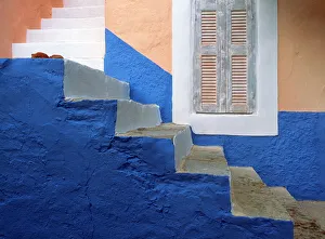 Jim Nilsen Gallery: Greece, Symi. Blue and white stairway. Credit as: Jim Nilsen / Jaynes Gallery / DanitaDelimont