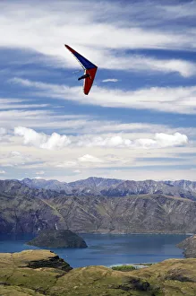 Hang Glider above Lake Wanaka, South Island, New Zealand Hang Glider above Lake Wanaka, South Island, New Zealand