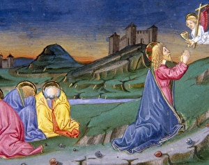 After having prayed in the Garden of Gethsemane, an angel from heaven comes to comfort After having prayed in the Garden of Gethsemane, an angel from heaven comes to comfort