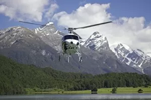 Glenorchy Gallery: Helicopter, Diamond Lake, Paradise, near Glenorchy, Queenstown Region, South Island