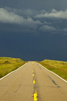 Highway 89 during severe thunderstorm near Browning, Montana, USA Highway 89 during severe thunderstorm near Browning, Montana, USA