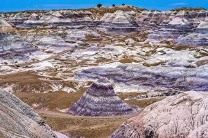 Hikers trail, Blue Mesa, Painted Desert, Petrified Forest National Park, Arizona Hikers trail, Blue Mesa, Painted Desert, Petrified Forest National Park, Arizona
