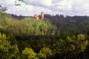 Historic Turaida Castle on the lushly forested banks of the Gauja River in the Gauja National Park Historic Turaida Castle on the lushly forested banks of the Gauja River in the Gauja National Park