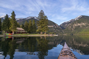 Holland Lake Lodge on Holland Lake in the Lolo National Forest, Montana, USA Holland Lake Lodge on Holland Lake in the Lolo National Forest, Montana, USA