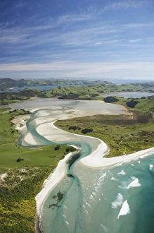 Hoopers Inlet and Allans Beach, Otago Peninsula, Dunedin, South Island, New Zealand Hoopers Inlet and Allans Beach, Otago Peninsula, Dunedin, South Island, New Zealand