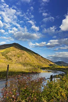 Huckleberry Mountain and The North Fork of the Flathead River in early autumn in Huckleberry Mountain and The North Fork of the Flathead River in early autumn in