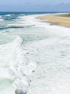 Huge breakers of Nazare with beach Praia do Norte Huge breakers of Nazare with beach Praia do Norte