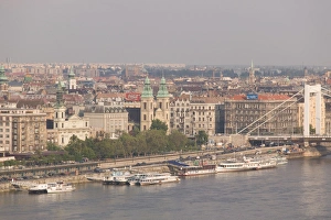 HUNGARY-Budapest: Danube River & Pest Riverfront HUNGARY-Budapest: Danube River & Pest Riverfront