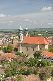 HUNGARY-WESTERN TRANSDANUBIA-Tata: Holy Cross Church from Calvary Hill Lookout Tower HUNGARY-WESTERN TRANSDANUBIA-Tata: Holy Cross Church from Calvary Hill Lookout Tower