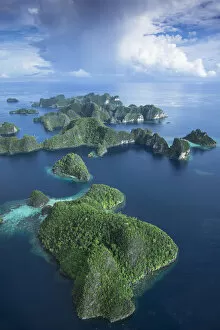 Images Dated 5th March 2012: Indonesia, West Papua. Aerial of Raja Ampat islands