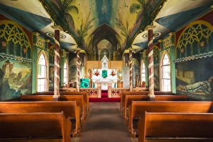Interior of St. Benedicts Painted Church, Captain Cook, The Big Island, Hawaii Interior of St. Benedicts Painted Church, Captain Cook, The Big Island, Hawaii