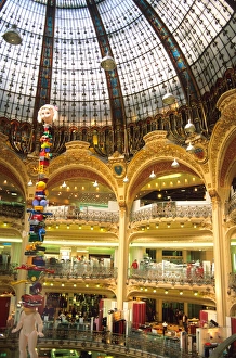 Interior view of department store Galleries Lafayette in Paris, France Interior view of department store Galleries Lafayette in Paris, France