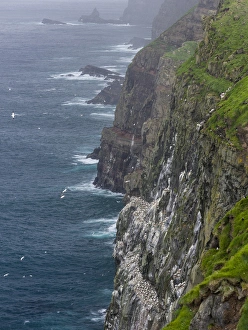 The island Mykines, part of the Faroe Islands in the North Atlantic The island Mykines, part of the Faroe Islands in the North Atlantic