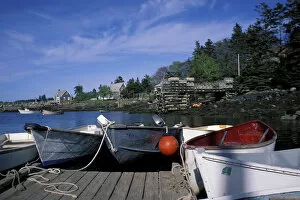 Images Dated 23rd April 2004: Isle Au Haut, ME. Dinghies in the harbor