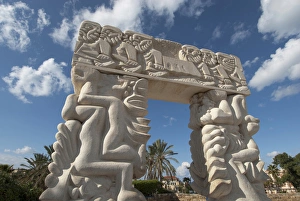 Israel, Jaffe, Gate of Faith stone sculpture by Daniel Kafri in Abrasha Summit Park Israel, Jaffe, Gate of Faith stone sculpture by Daniel Kafri in Abrasha Summit Park