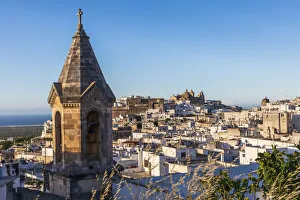 Italy, Apulia, Province of Brindisi, Ostuni. View over the town with unidentified church Italy, Apulia, Province of Brindisi, Ostuni. View over the town with unidentified church