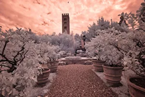Italy, Lucca. Beautiful gardens and heavy sky above Palazzo Pfanner Of Lucca Italy, Lucca. Beautiful gardens and heavy sky above Palazzo Pfanner Of Lucca