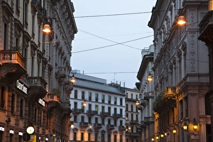 ITALY, Milan Province, Milan. Via C. Mazzini, dawn ITALY, Milan Province, Milan. Via C. Mazzini, dawn