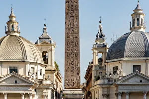 Italy, Rome. Piazza del Popolo with Flaminio obelisk (3,200 yrs old) Italy, Rome. Piazza del Popolo with Flaminio obelisk (3,200 yrs old)