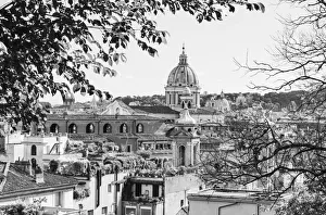 Italy, Rome. St Peter's dome from Viale della Trinita dei Monti Italy, Rome. St Peter's dome from Viale della Trinita dei Monti