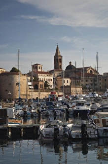 ITALY, Sardinia, Alghero. City from yacht marina ITALY, Sardinia, Alghero. City from yacht marina