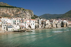 Italy, Sicily, Cefalu, La Marina from Town Pier Italy, Sicily, Cefalu, La Marina from Town Pier