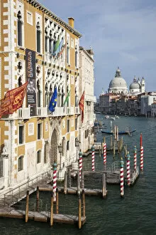 Grand Canal Gallery: Italy, Venice. Buildings along the Grand Canal with Santa Maria della Salute beyond