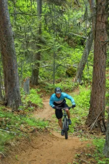 Healthy Gallery: Jared Lynch mountain biking the north end of the Whitefish Trail near Whitefish, Montana