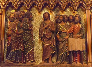 Jesus Christ Twelve Disciples Wooden Panel statues Sculpture, Notre Dame Cathedral, Paris Jesus Christ Twelve Disciples Wooden Panel statues Sculpture, Notre Dame Cathedral, Paris