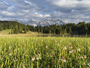 The Karwendel Mountain Range near Mittenwald during spring, lake Wagenbruch (also called Geroldsee) The Karwendel Mountain Range near Mittenwald during spring, lake Wagenbruch (also called Geroldsee)