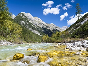 Karwendel valley in the Alpenpark Karwendel. Europe, Central Europe, Austria, September Karwendel valley in the Alpenpark Karwendel. Europe, Central Europe, Austria, September
