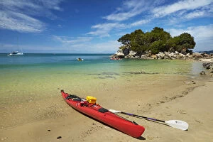 Kayaking Gallery: Kayak and Fisherman Island, Abel Tasman National Park, Nelson Region, South Island