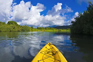 Kayaking Gallery: Kayak on the tranquil Hanalei River, Island of Kauai, Hawaii