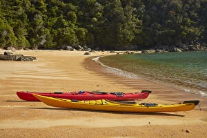 Kayaking Gallery: Kayaks, Te Pukatea Bay, Abel Tasman National Park, Nelson Region, South Island, New